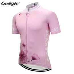 Racing Jackets Pink Cycling Jersey Women Bike Top Shirt Summer Short Sleeve MTB Clothing Ropa Bicycle 2023