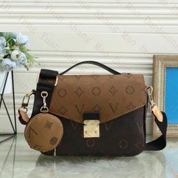 2-pcs set Women Tote Luxury designer handbag Wallets Pochette Felicie Bag Brown flower Leather Shoulder Clutch Totes Messenger Bags Crossbody Coin Purse