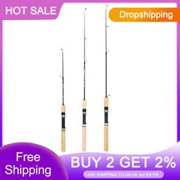 Boat Fishing Rods 60 80 100CM Mini Telescopic Ice Fishing Rod Portable Carbon Fibre River Shrimp Carp Fishing Pole Winter Fishing Rod Tackle Pesca J230211