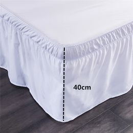 Bed Skirt 3 Size Bed Skirt White Bed Shirts without Surface Elastic Band Single Queen King Easy On/Easy Off Bed skirt Bedding home textile 230211