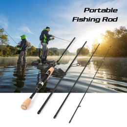 Boat Fishing Rods Portable 61 Travel Spinning Fishing Rod Casting Lure Rod 1962121m Lightweight Carbon Fiber 4 Pieces Fishing Pesca Pole J230211