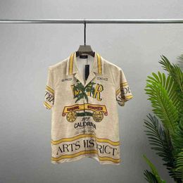 New Mens Polos Plus Size Hawaiian Coconut Beach Shirts Yellow Cotton Custom Printing Men Women T Shirt Casual Quantity Trend 51hF#