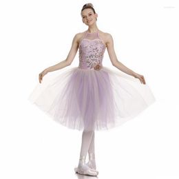 Stage Wear Ballet Dance Bodysuit Lyrical Dancewear Ballerina Dress Swan Lake Performance Costume Puprle Classical Dancer Outfit JL3276
