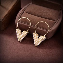 LW French brand Pearl earrings T0P quality for woman designer earrings gold plated official reproductions highest counter quality premium gifts 016