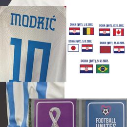 American College Football Wear 2022 Match Worn Player Issue Modric Brozovic Jersey with Match Details Maillot Sports Jerseys