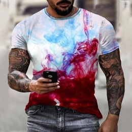 Men's T Shirts Brand Colourful Smoke Shirt Men Print T-Shirt Summer Fashion Short Sleeve Top Street Harajuku Oversized Men's Clothing