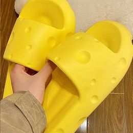 Slippers Solid Cheese Slippers Cartoon Couple Shoes Women Summer Flip-Flops Beach Sandals Thick Platform Soft Cosy Casual Home Slippers G230210