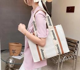 2022s Hot sell fashionable home big shopping bag man women large capacity canvas leisure chlo1es Beach hand shoulder s Beautiful gift