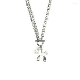 Pendant Necklaces 2023 Pony Medal Money Bag Necklace Simple And Versatile Fashion Trendy Sweater Chain For Men Women