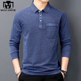 Men's Polos Brand Spring Autumn Vintage Shirt High Quality Cotton Tee Homme Long Sleeve Camisa Clothing T1105 230211