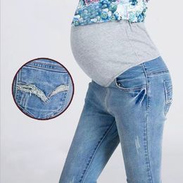 Women's Jeans Denim Jeans Maternity Pants For Pregnant Women Clothes Vintage Abdominal Pencil Pants High Waist Trousers Pregnancy Jeans 230211