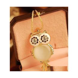 Pendant Necklaces For Women Shape Eye Owl Necklace Long Chains Drop Delivery Jewellery Pendants Dhoc1