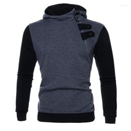 Men's Sweaters Side Zipper Hoodie Cotton Sweatshirt Autumn Patchwork Sportswear Slim Pullover Hip-hop StreetwearMen's Jemi22