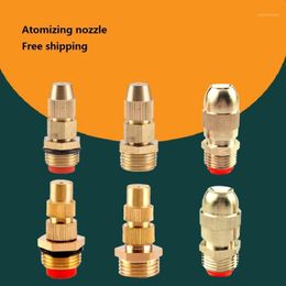 Watering Equipments 1/2" Brass Adjustable Atomizing Nozzle Dust Removal Garden Misting Lawn Sprinkler Automatic Spray Cooling Nozzle1