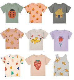 T-shirts Kids T-Shirts Baby Boys New Summer BC Brand Toddler Girls Clothes Cute Print Short Sleeve T Shirt Child Cotton Fashion Tops Tees T230209