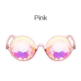 Sunglasses Glasses Rave Men Round Kaleidoscope Sunglasses Women Party Psychedelic Prism Diffracted Lens EDM Sunglasses Female glasses L2403