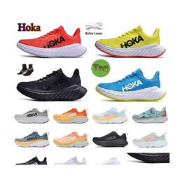 Scarpe eleganti Hoka One Bondi 8 Clifton Hokas Corsa per donna Uomo Carbon X2 All Match Triple Nero Bianco Leggero Assorbimento degli urti Dhncr