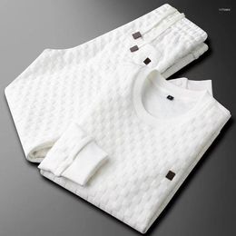 Men's Sweaters 2023 Casual Waffle Knitted Hoodie Men's Slim Crew Neck Trend Pullover Spring And Autumn Long Sleeves Mens Clothing