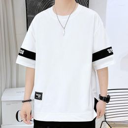 Men's T Shirts Summer Cotton Half Sleeve Ice Silk Shirt Loose Youth Clothes