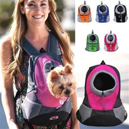Dog Car Seat Covers Pet Carrier Cat Puppy Backpack Bag Portable Travel Front Mesh Outdoor Hiking Head Out Double Shoulder Sports Sling
