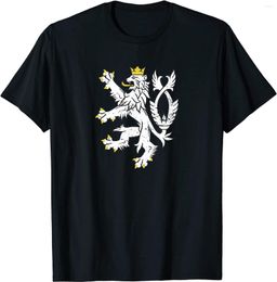T-shirt da uomo Ceska Republika Leone Stemma | Repubblica Ceca Souvenir Uomo T-Shirt Manica corta Casual Cotone O-Collo Abbigliamento estivo