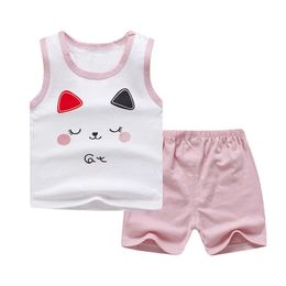 Sets Baby Boy Summer Clothes Cartoon Sleeveless Tops Vest Shorts pcs Infant Clothing Outfits Kids Sport Suits