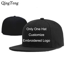 s Custom Fitted Cap Team Embroidery Letters Baseball Caps For Men Women Hip Hop Flat Hats Outdoor Casual Fashion Hat 230210