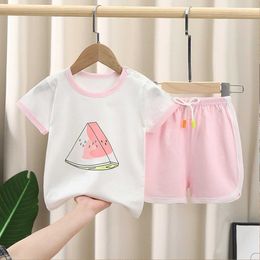 Children Short Sleeve Suit Summer Cotton T Shirt Shorts Boy Girl Korean Version Baby New Clothes Girls Sets Clothing