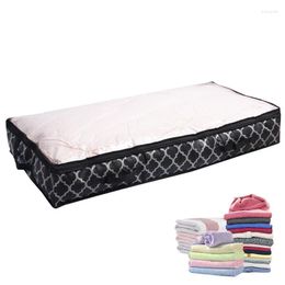 Storage Bags Under Bed Bins Large Capacity Box With Reinforced Strap Handles Non-Woven Material Clear Window Store Blankets