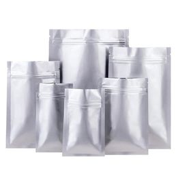 Matte White Resealable Aluminium Foil Zip Lock Package Pouch Food Storage Bag Tea Snacks Long Term Packaging Mylar Foil Bag