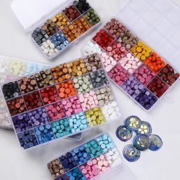 Stamps Retro Sealing Wax Beads Plant Box Set 24 Colour Sea Bead For Wedding Tools Making Y15 230211