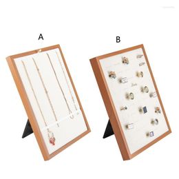 Jewellery Pouches Bags Wooden Frame Necklace Rings Display Tray Organiser Foldable Storage Stand Earring Studs Holder Showcase Rack Wynn22