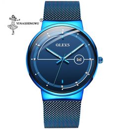 Wristwatches Men's Leisure Sports Mesh Belt Watches Luminous Diamond Waterproof Ultra-thin Business Stainless Steel Quartz Watch