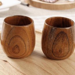 Cups Saucers Home Japanese Style Natural Wood Tea Water Cup Round CupsCups Green Pure Handmade
