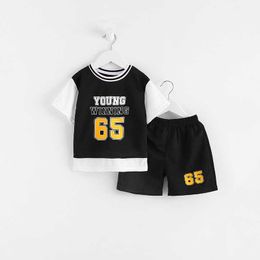 Clothing Fashion Brand Tracksuit Summer Children's Sports Basketball Outfits Boys' Short Sleeved Suit Quick Drying Clothes Kids Sets