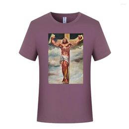 Men's T Shirts Muscle Jesus Christ Classic T-Shirt Men Cross Easter Shirt Male Oversized Digital Festival Tshirts Homme