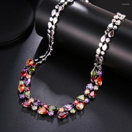 Chains Hermosa Women Chokers Jewellery Necklaces Silver Colour Necklace Colourful Fashion Party Holiday Design Perfect Gift