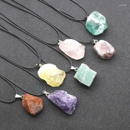 Pendant Necklaces 1pc Natural Original Stone Beads Gothic Fashion Necklace Jewellery Geometric Raw Making DIY Sweater Chain