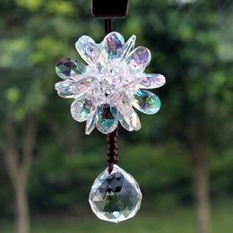 Interior Decorations Car Pendant Ornaments Handmade Crystal Ball Peony Flower Decorative Shine