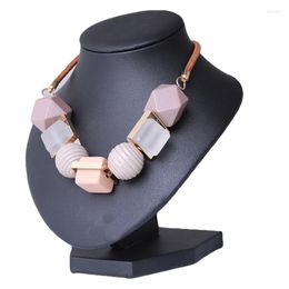 Pendant Necklaces Female Beads Necklace Jewellery Statement Massive Wood Pendants Geometric For Women's