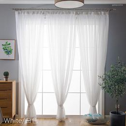 Curtain Solid Colour Tulle Sheer Chiffon Window Curtains For Living Room The Bedroom Modern Voile Organza Fabric Drapes