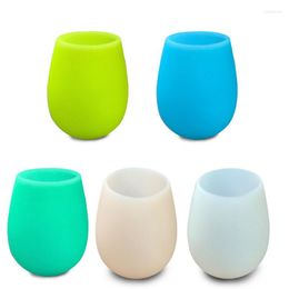 Cups Saucers Silicone Wine Glass Drink Cup Water Unbreakable Outdoor Rubber Camping Glasses For Party Travel Pool Picnic