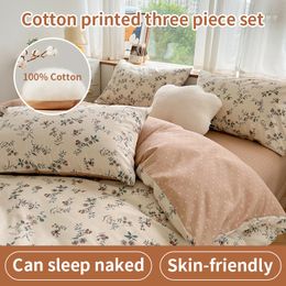 Bedding sets 100% Cotton 133x72 Fabric Twill Pastoral Floral Vintage Bedding Set Duvet Cover 200x200 With Flowers No Bed Sheet 230211