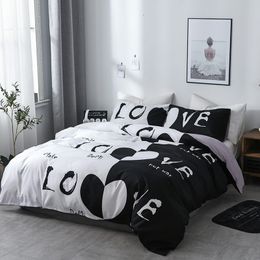 Bedding sets Home Textiles Couple Bedding Set Queen King Size Soft Comfortable Lover Duvet Cover Set Sweethearts Quilt Covers Pillow Cases 230211