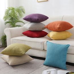Pillow Plain Color Pilowcase Imitation Cotton Pillowcase Linen S Decorative Living Room Small Fresh Cases Home