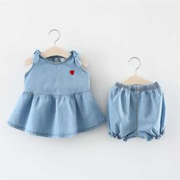 Children Clothing Sets Denim fabric Baby Clothes Kids Tracksuits for Girls Cute Toddler Girl School Outfits T T Fashion