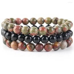 Strand 3Pcs/Set 8mm Natural Stone Bracelet Picasso Jasper Agates Beads Bracelets For Women Men Jewellery Gift Healing Energy