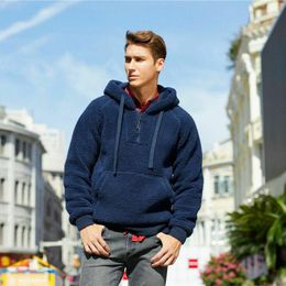 Men's Hoodies Autumn Winter Fashion Men Hooded Coat Plain Tops Casual Hoodie Warm Pullover Fleece Sweatshirts Outfits Plus Size