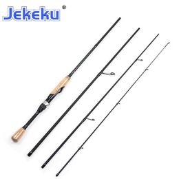 Boat Fishing Rods JEKEKU NEW Fishing Rod 196m 21m 22m 4 Section UL L Power Carbon Fibre Spinning Fishing Travel Rod 1628310 Fishing Tackle J230211