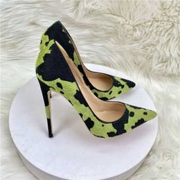 Sandals European And American New 2023 New Color-blocking Horsehair Celebrity High-heeled Shoes Pointy Thin Heel Shallow Single Shoe Wom G230211